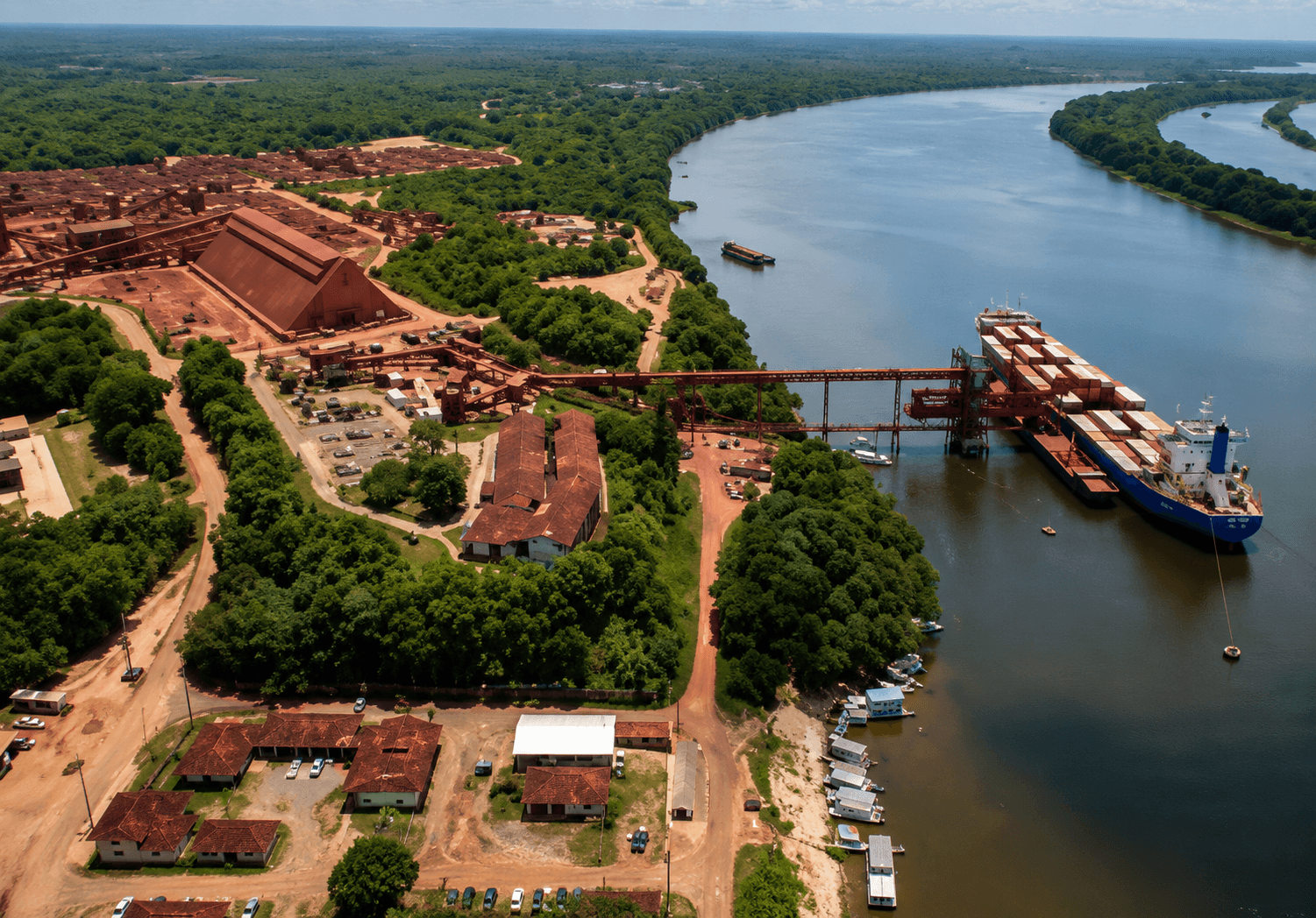 Operação de mineração com infraestrutura de monitoramento por câmeras