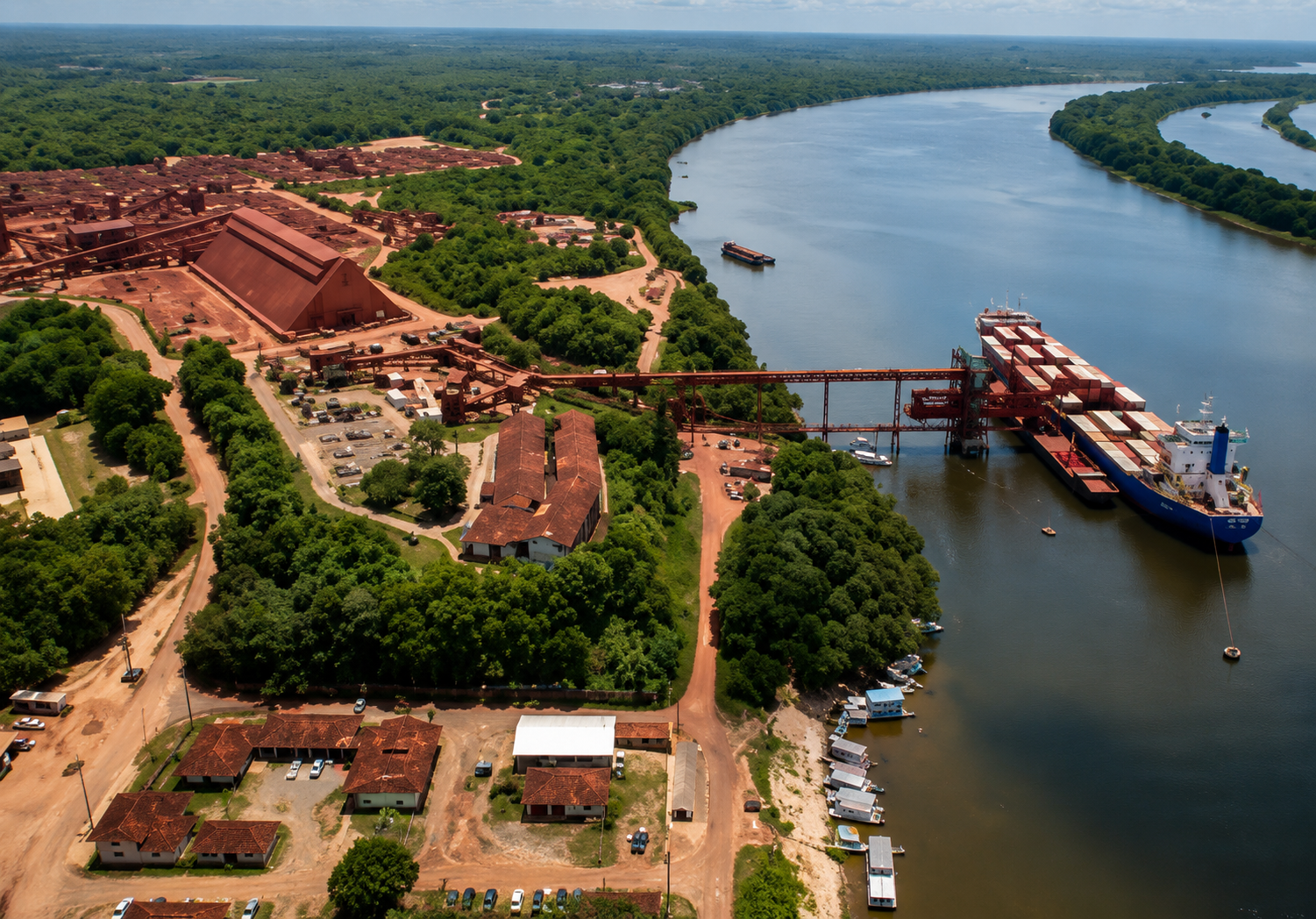 Operação de mineração com infraestrutura de monitoramento por câmeras